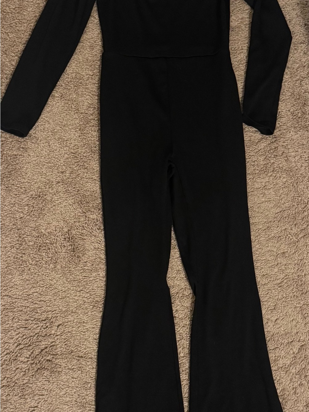 wild fable Black Long-Sleeve Flared Jumpsuit